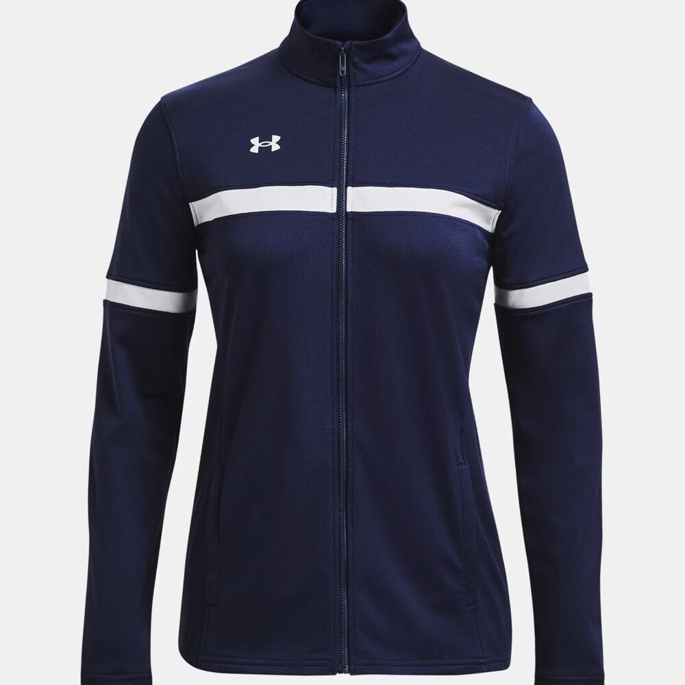NWT Under Armour Navy White Strip Knit Full-Zip Track Jacket - Women's Size M